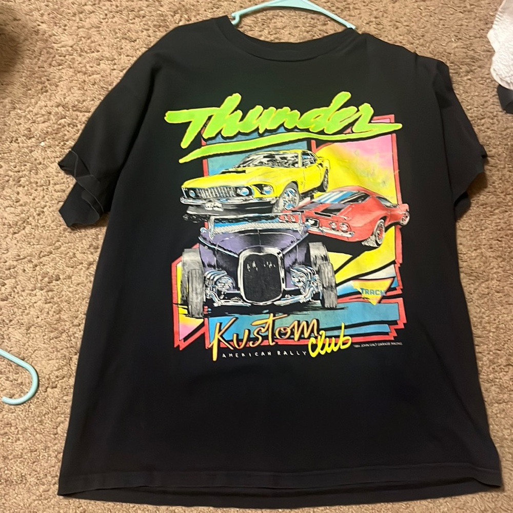 Black and Neon Colored Car Shirt